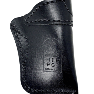 thumbnail interactive-video image 1 of Lost River Leather IWB Pocket Holster For NAA .22 Pug – Black Leather With Belt Clip (Ambidextrous) 1 of 6