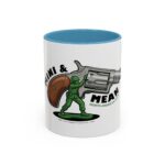 revolver & army man accent coffee mug — retro toy soldier gun design (11/15oz)