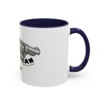 revolver & army man accent coffee mug — retro toy soldier gun design (11/15oz)
