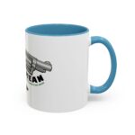 revolver & army man accent coffee mug — retro toy soldier gun design (11/15oz)