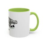 revolver & army man accent coffee mug — retro toy soldier gun design (11/15oz)